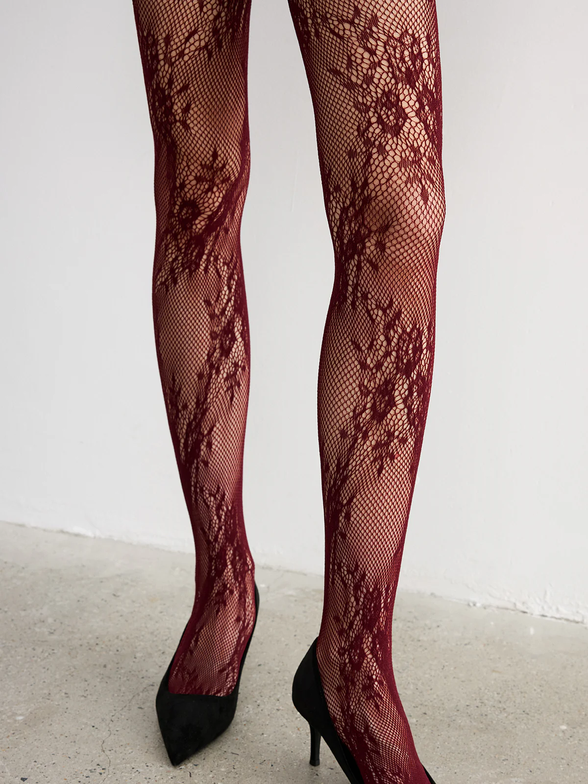 Floral Lace Fishnet Tights - Wholesalesil