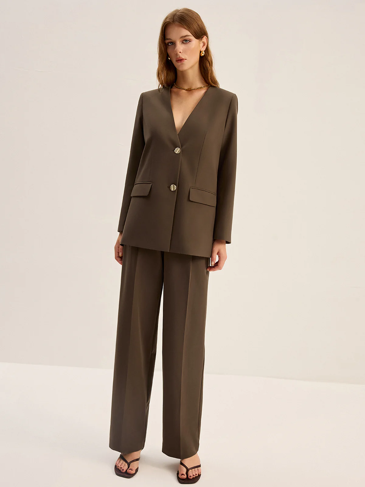 High-Waisted Pleated Pants - Wholesalesil