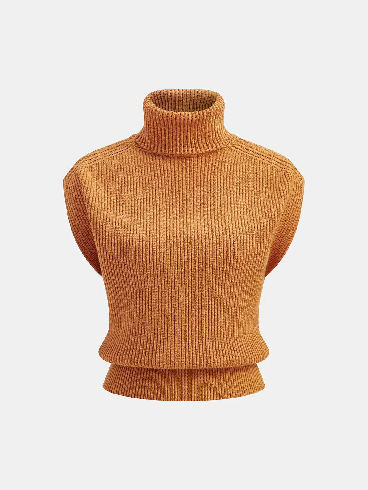 Turtleneck Sleeveless Sweater Vest - Wholesalesil