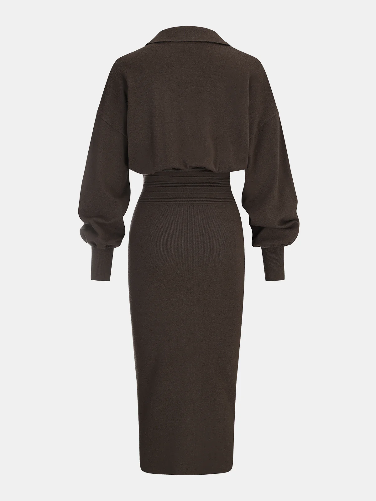 Cinched Waist Knit Shirt Dress - Wholesalesil