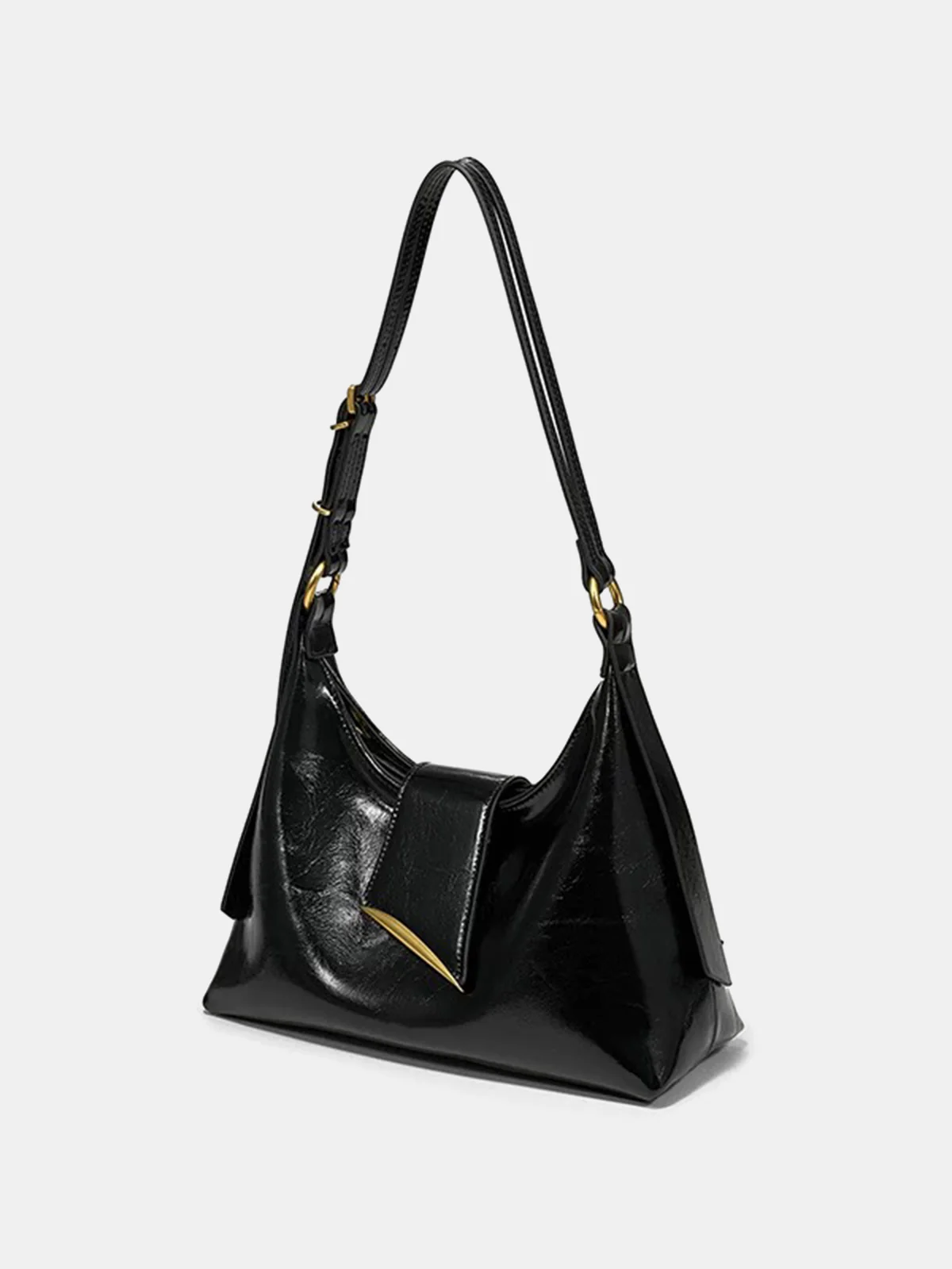 Golden Accent PU Leather Shoulder Bag - Wholesalesil