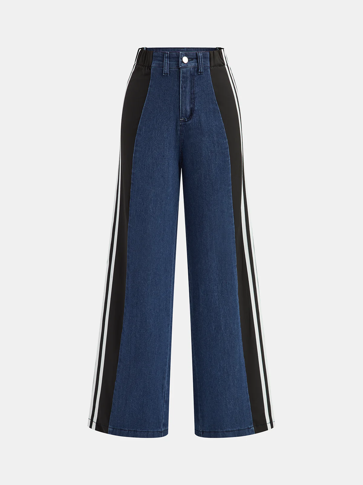 Striped Side Panel Mid-Waist Jeans - Wholesalesil