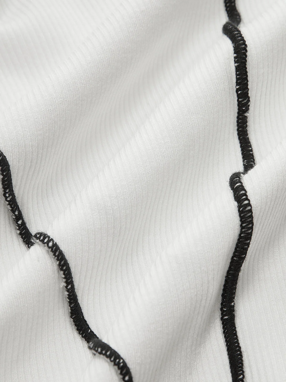 Contrast Stitch Round Neck Long-sleeve Top - Wholesalesil