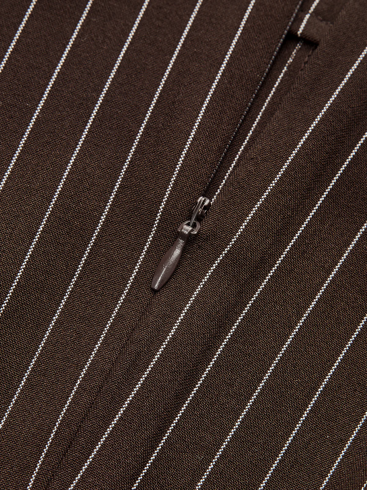 Belted Pinstripe Asymmetric Blouse - Wholesalesil