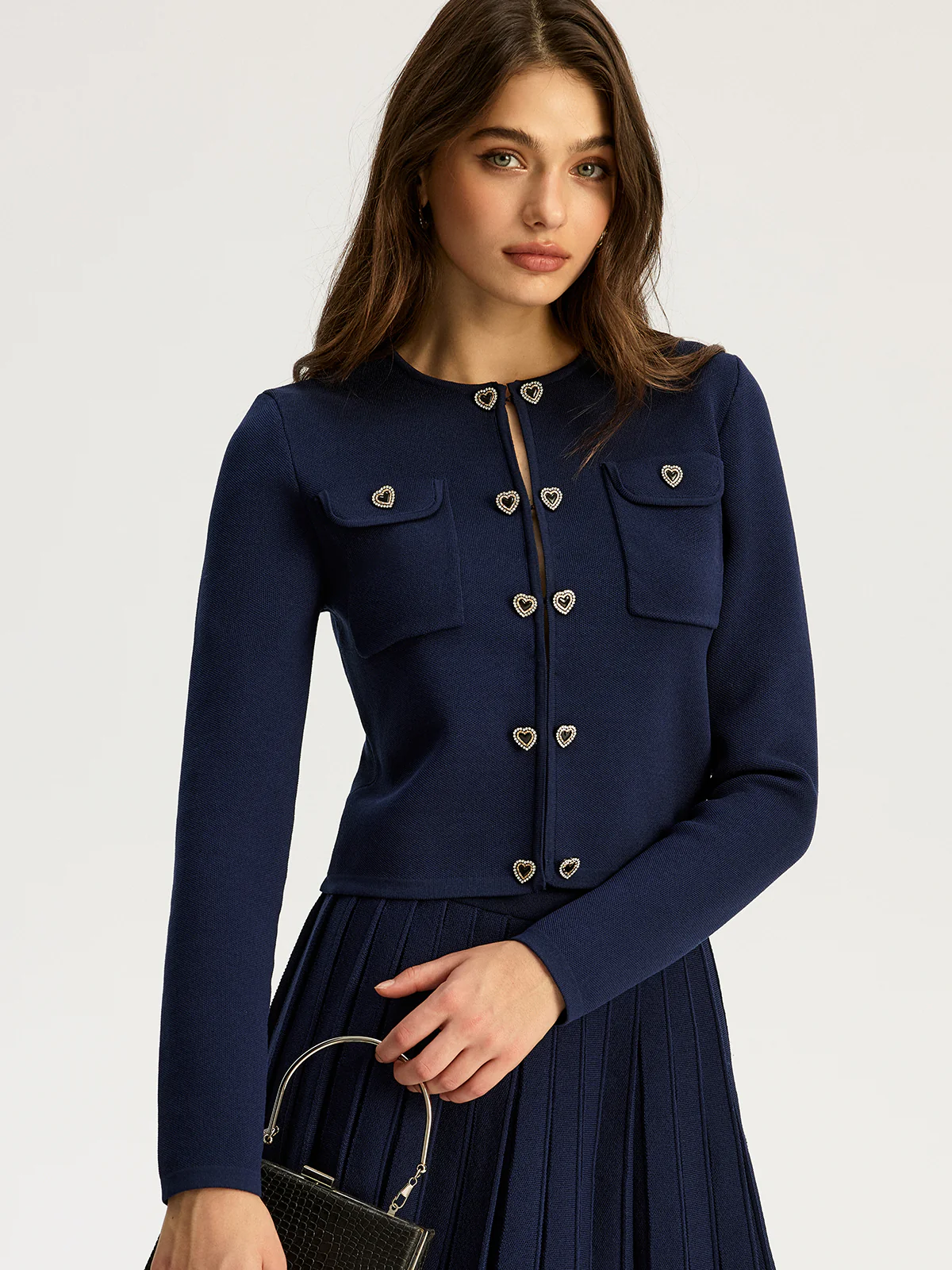 Heart Pair Button Cardigan - Wholesalesil