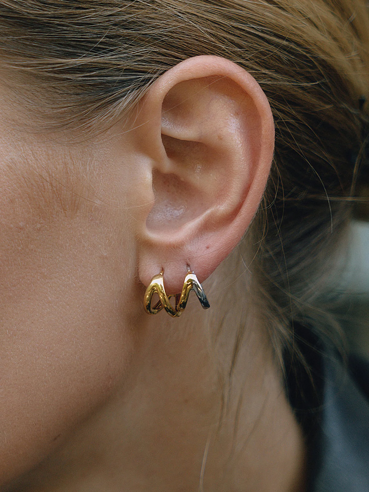 Irregular Shaped Hoop Earrings - Wholesalesil