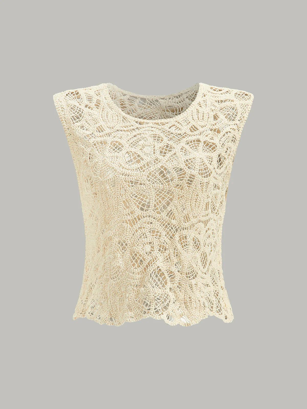 Semi-Sheer Crochet Lace Top - Wholesalesil