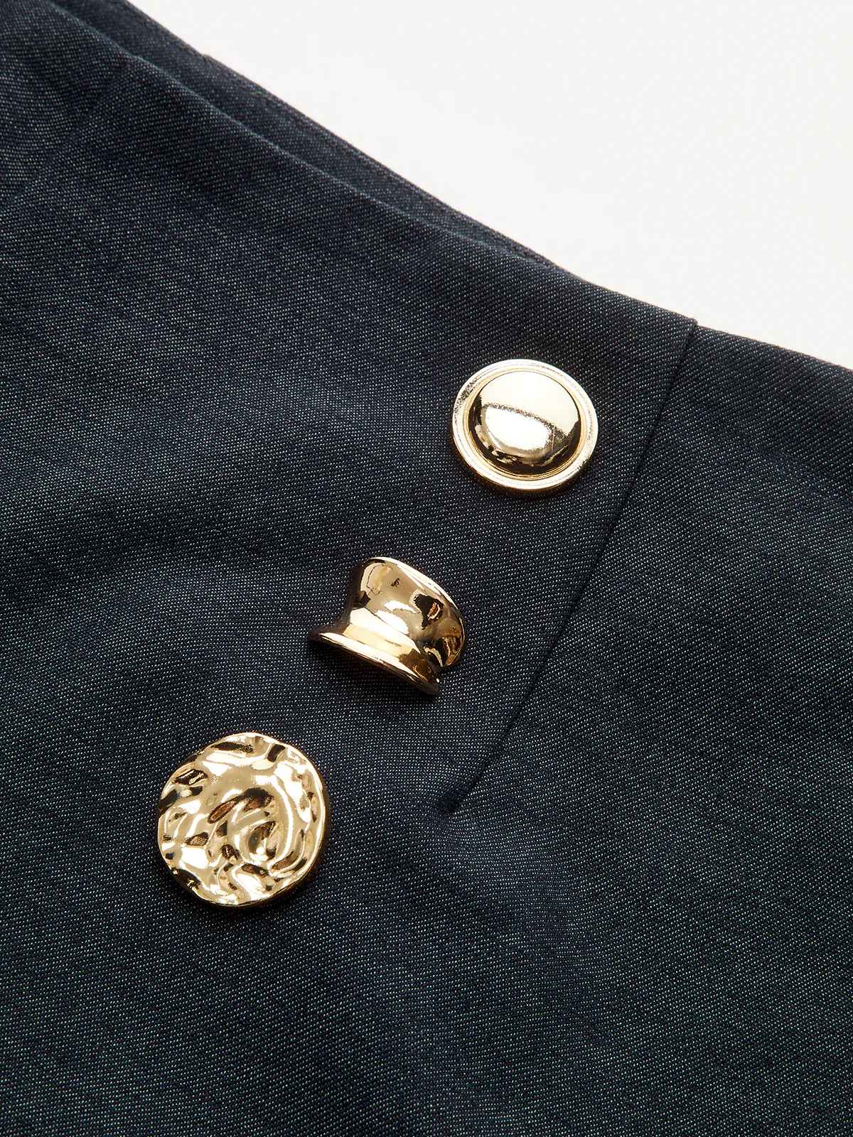 Metal Detail Mid-Waist Cuffed pants - Wholesalesil