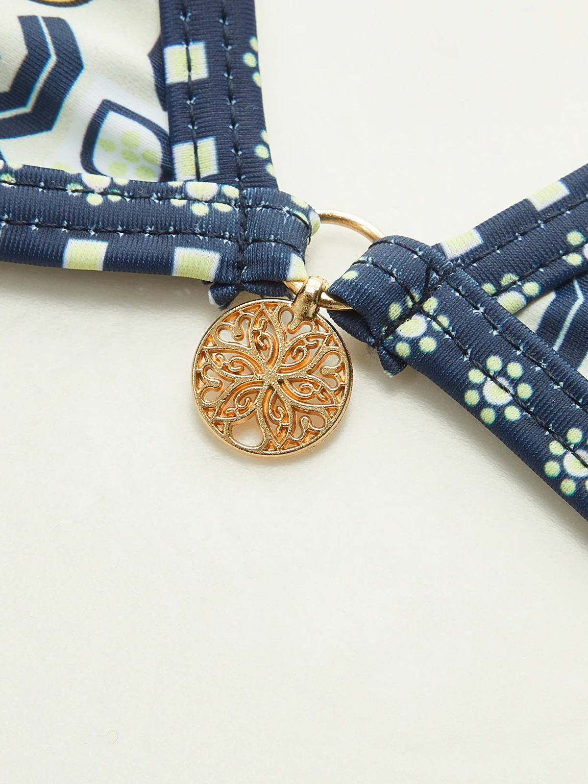 Patterned Halter Bikini Set - Wholesalesil