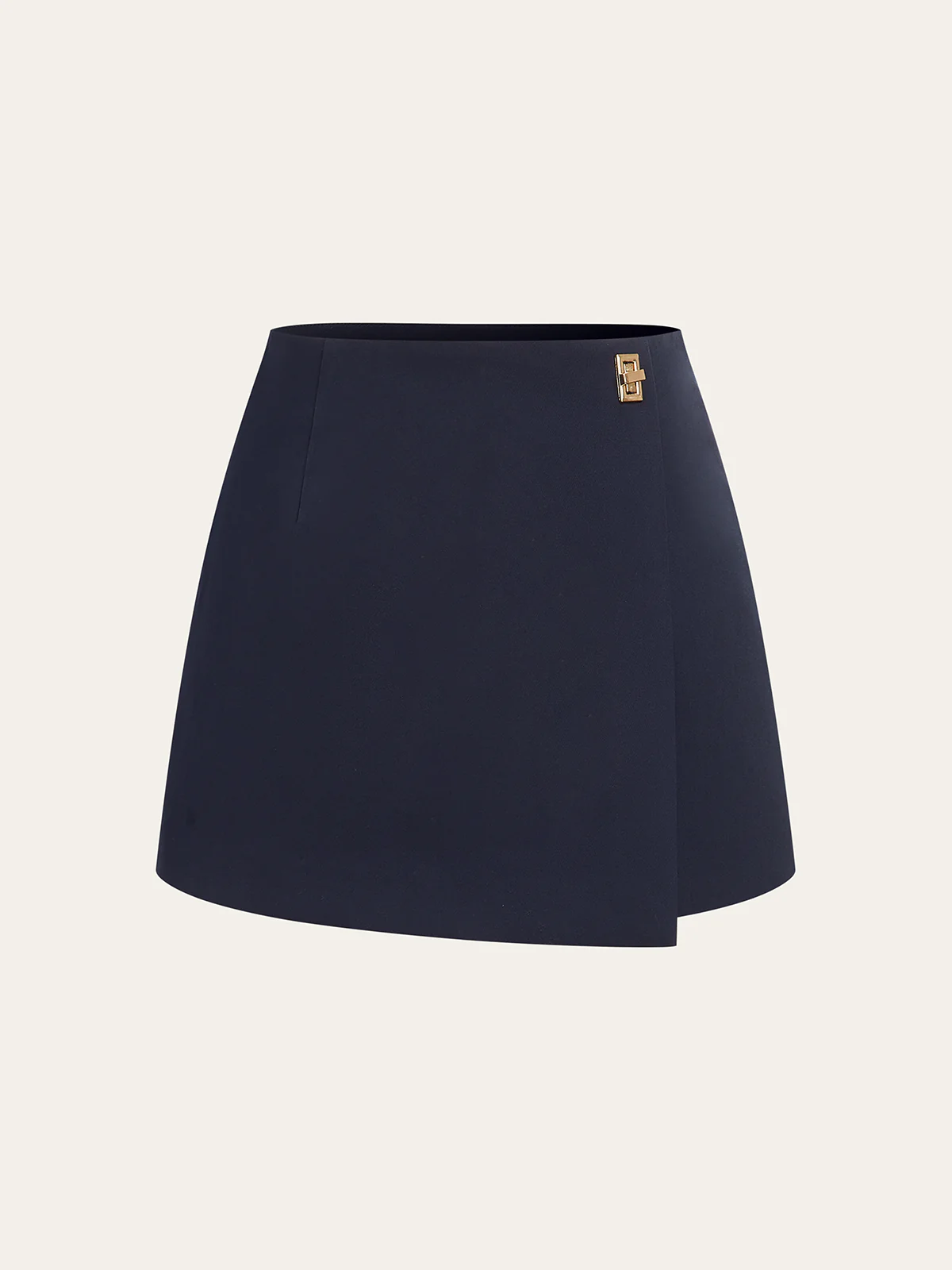 Metal Detail Asymmetric Skort - Wholesalesil