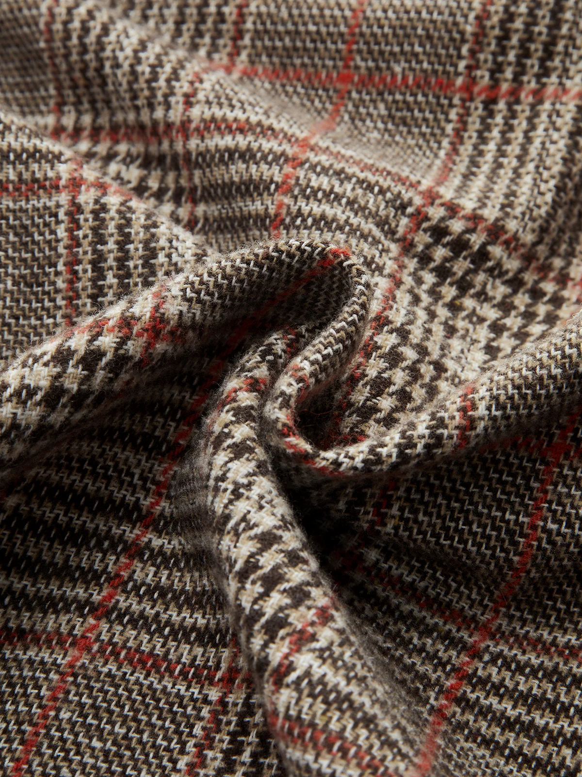 Metal Detail Slit Plaid Wide-Leg Pants - Wholesalesil