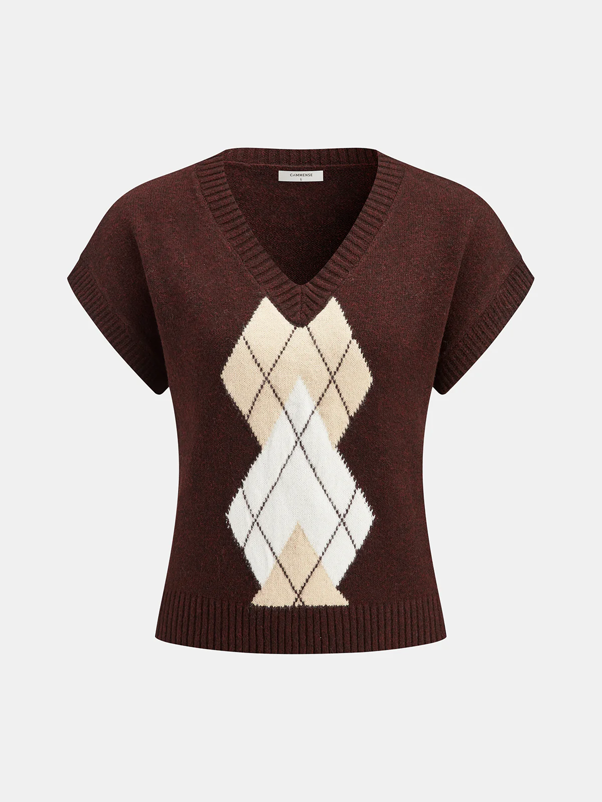 Argyle V-Neck Wool Blend Sweater Vest - Wholesalesil