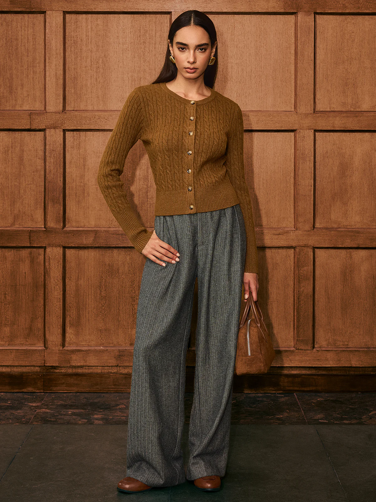 Button-Front Cable-Knit Cardigan - Wholesalesil