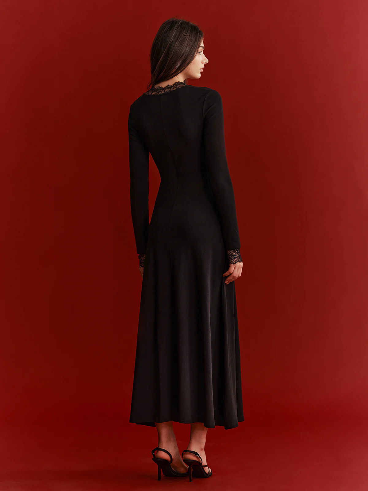 Lace Trim Twist Maxi Dress - Wholesalesil