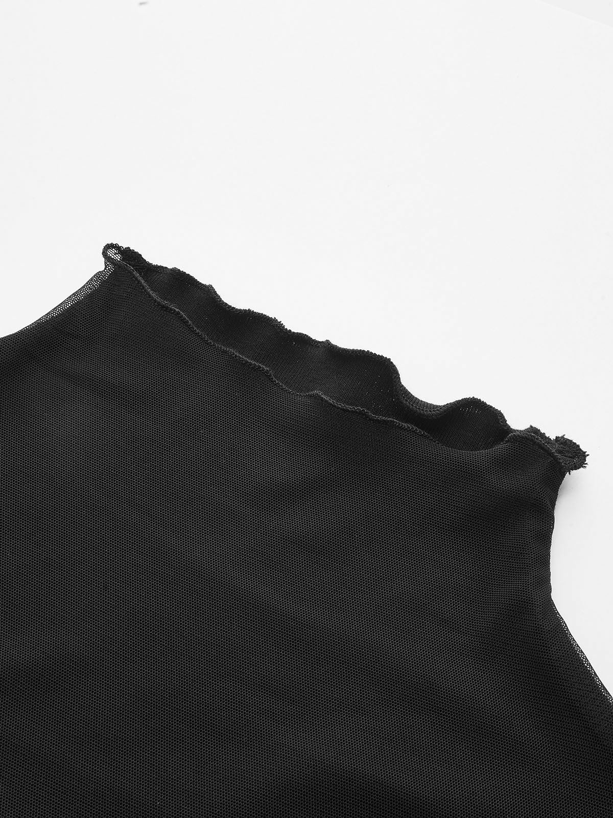 Sheer Paneled Long Sleeve Top - Wholesalesil