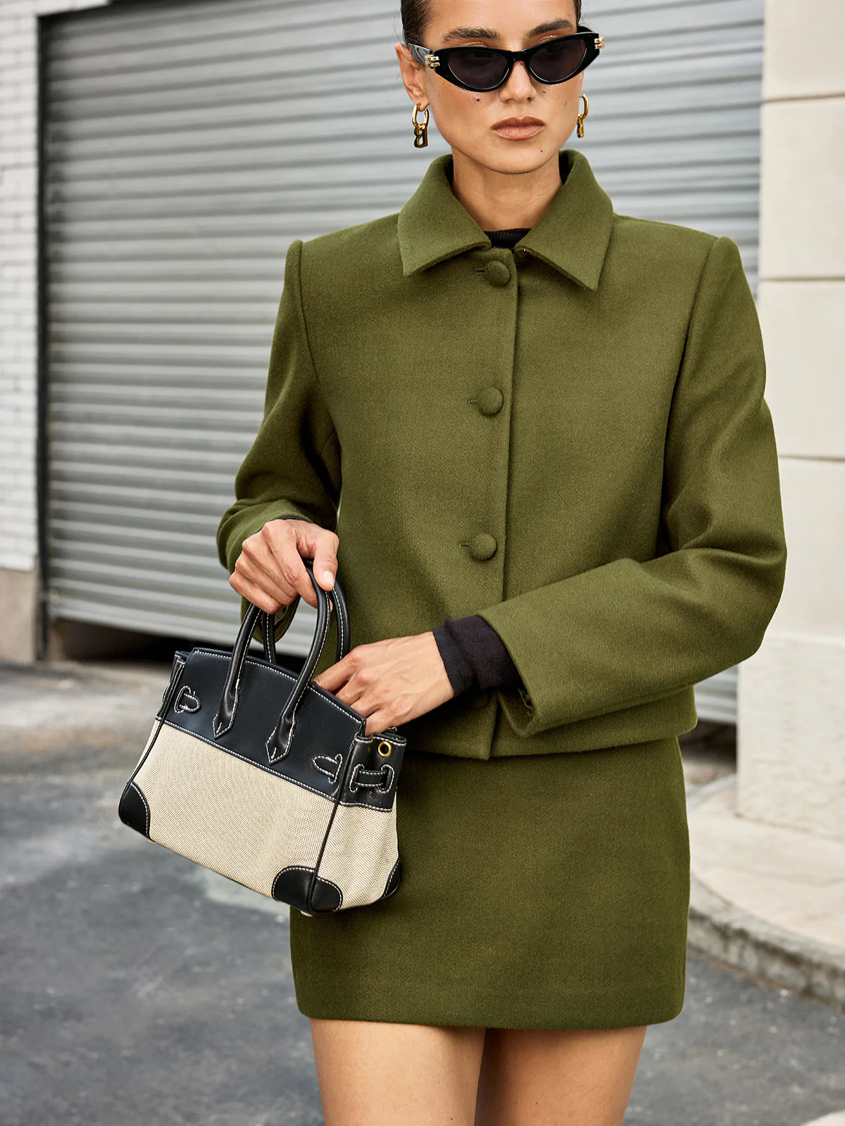 Collared Button Front Jacket - Wholesalesil