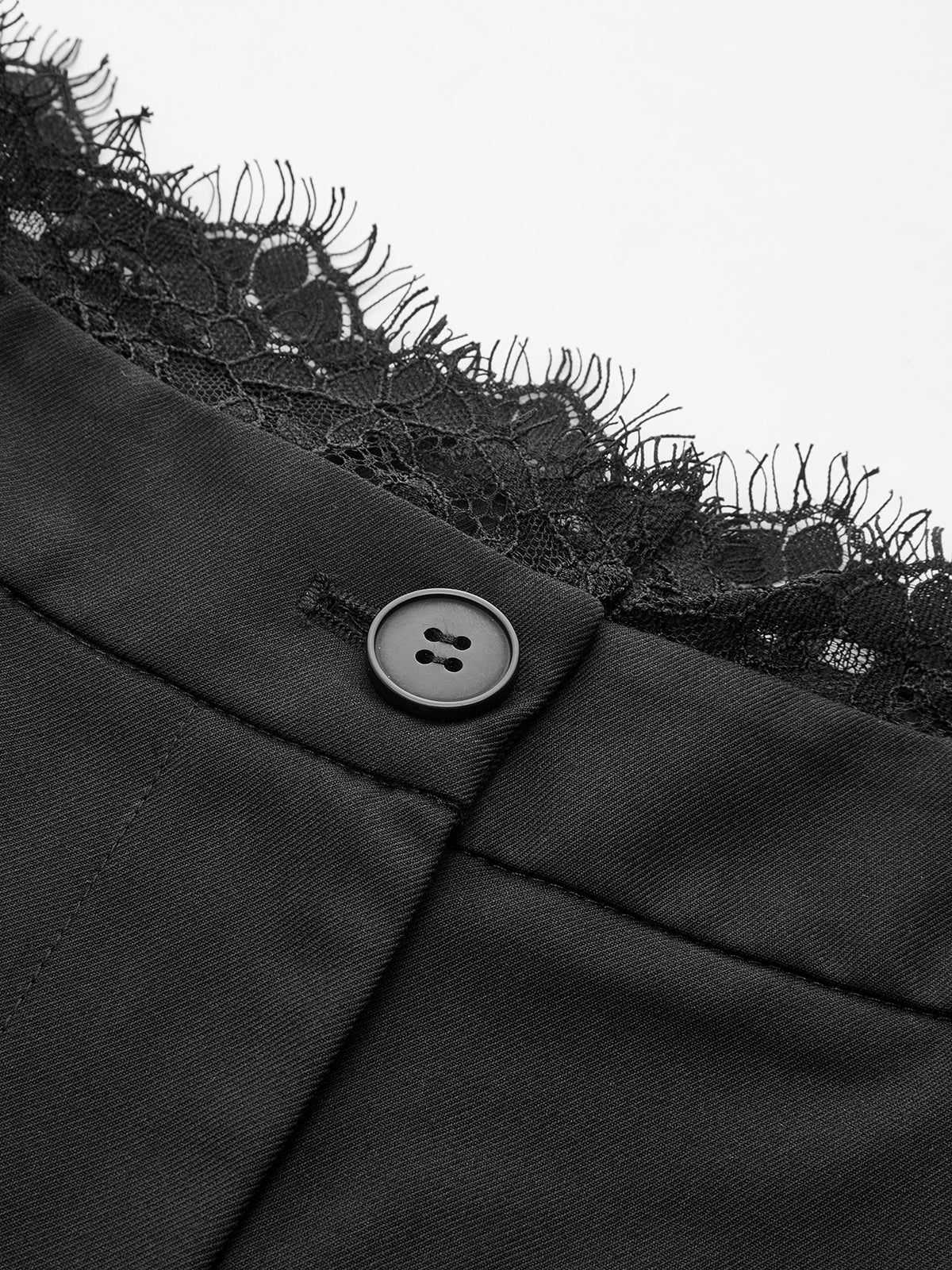 Lace Trim Wide-Leg Pants - Wholesalesil