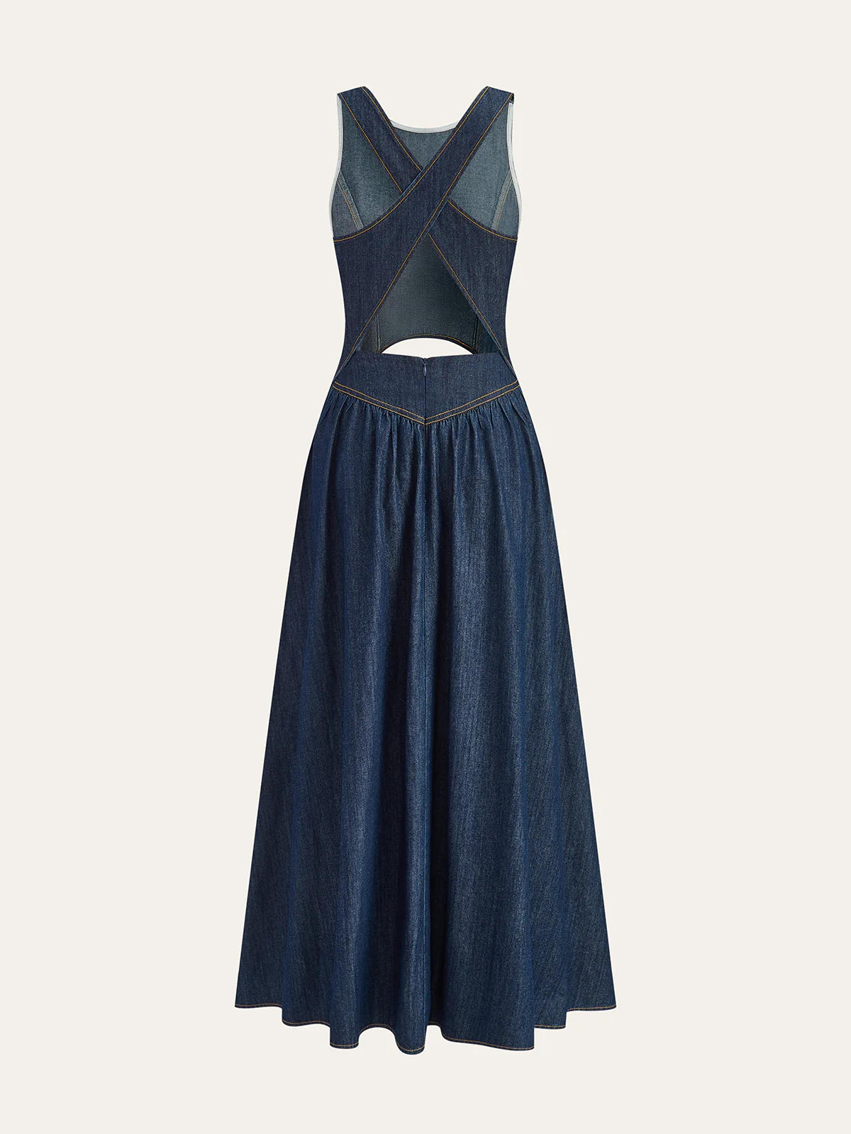 Denim Cut-Out Midi Dress - Wholesalesil