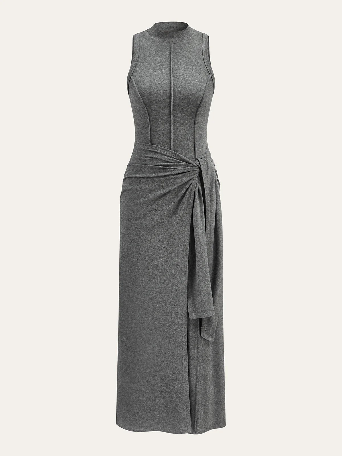 Sleeveless Mock Neck Midi Dress - Wholesalesil
