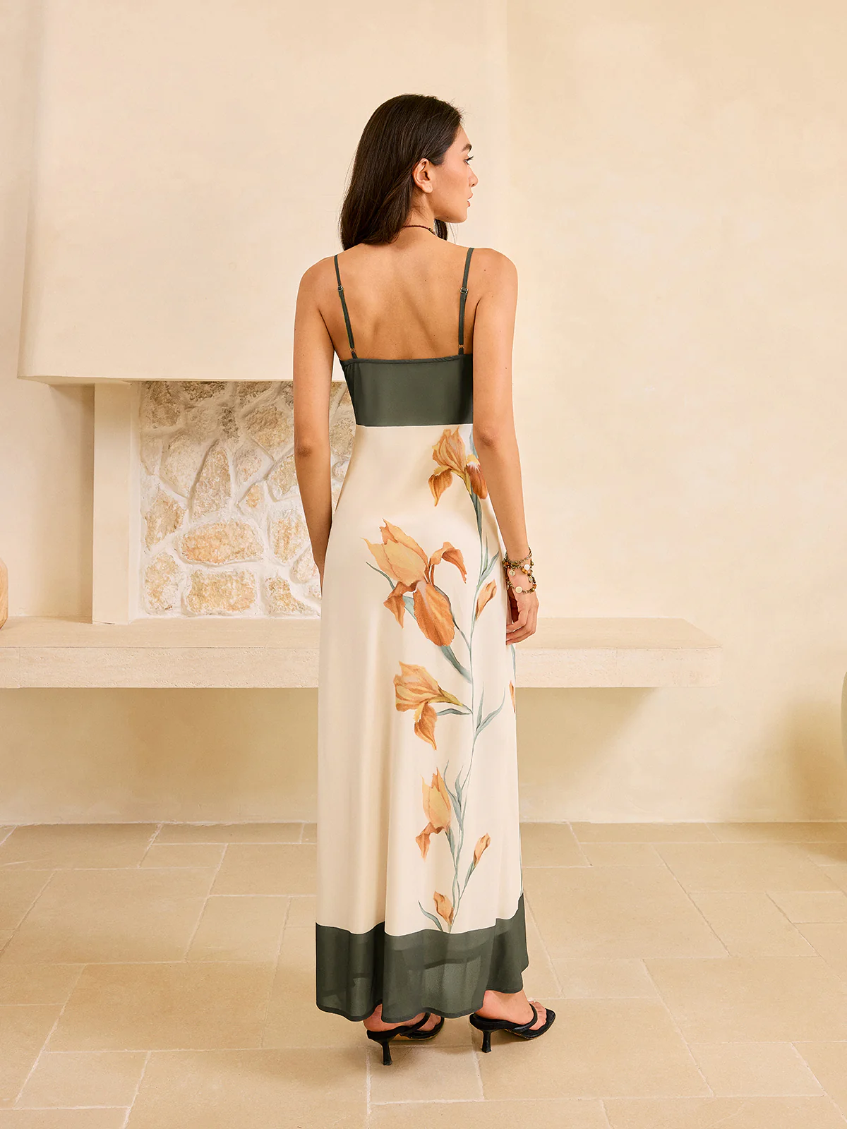 Floral Print Chiffon Maxi Dress - Wholesalesil