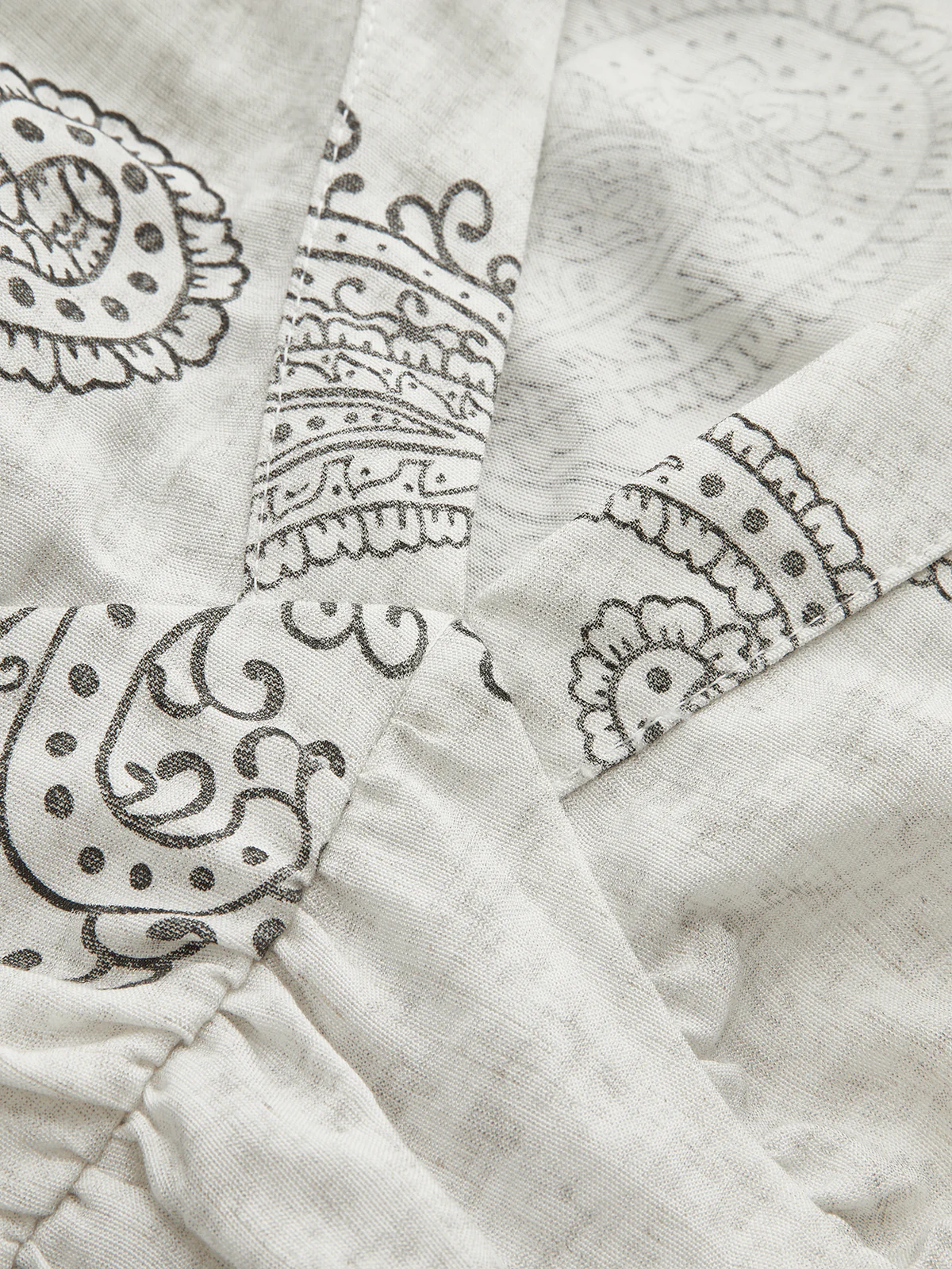 Boho Print Ruched Crop Top - Wholesalesil