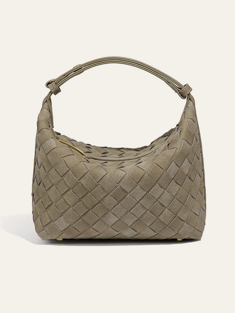 Woven PU Leather Top-Handle Bag - Wholesalesil