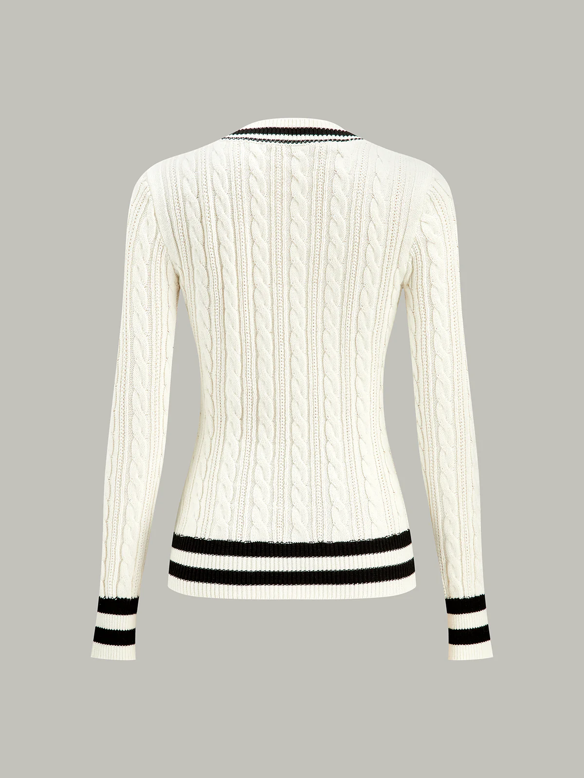 Cable-Knit Stripped Sweater - Wholesalesil
