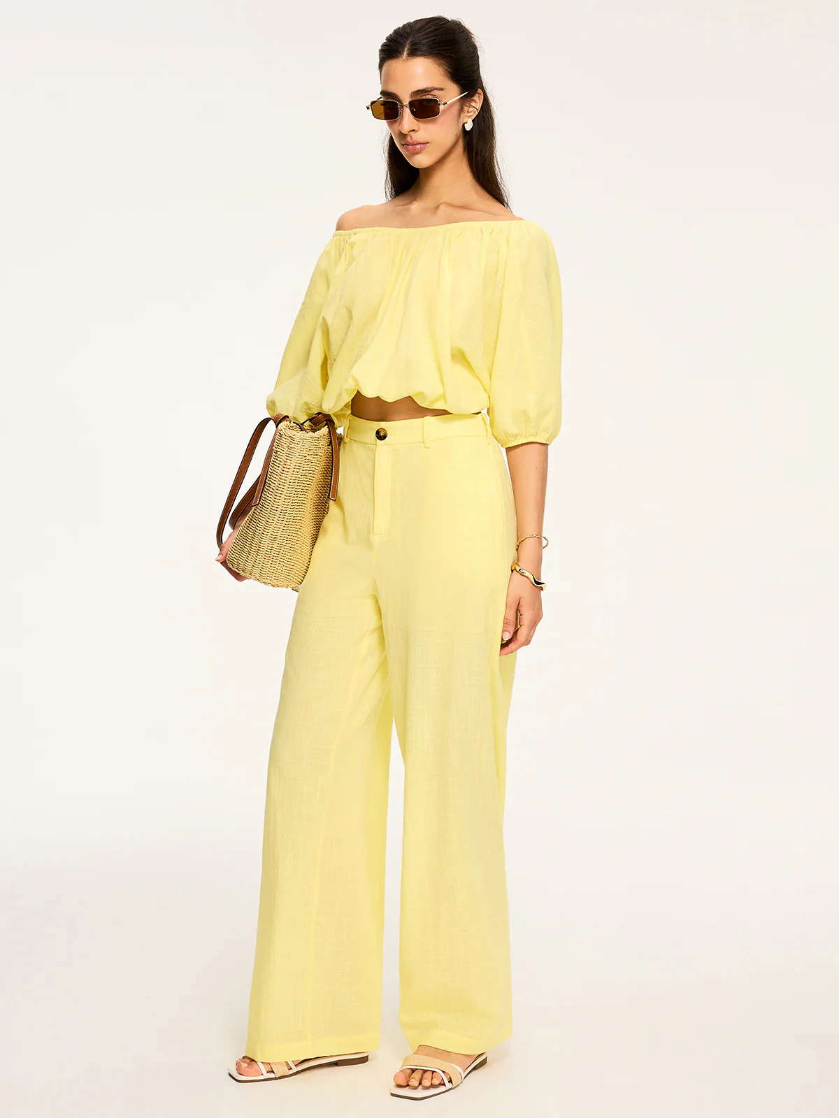 Puff-Sleeve Back-Tie Blouse - Wholesalesil