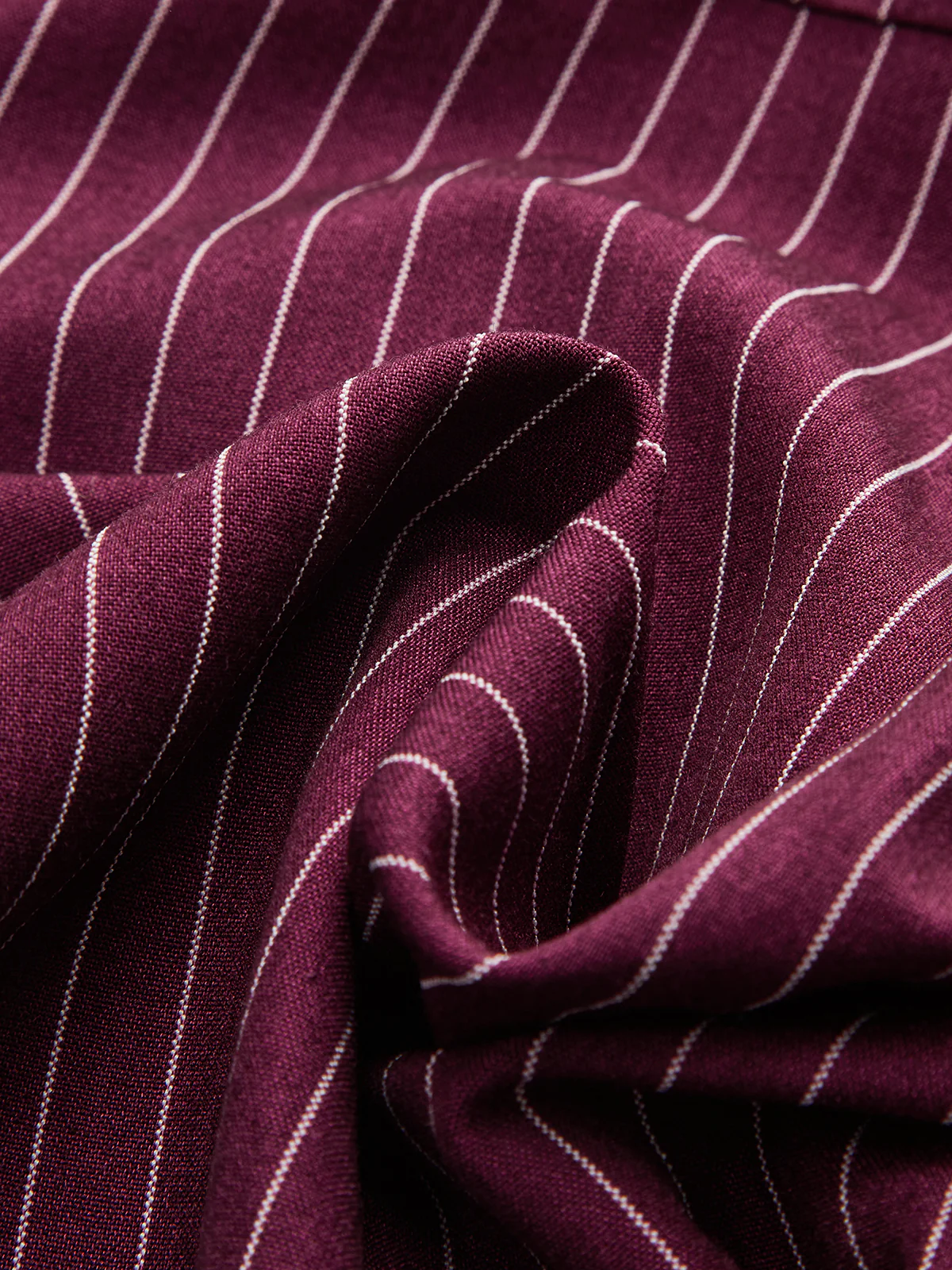 Pinstripe Cross-Front Collared Bodysuit - Wholesalesil