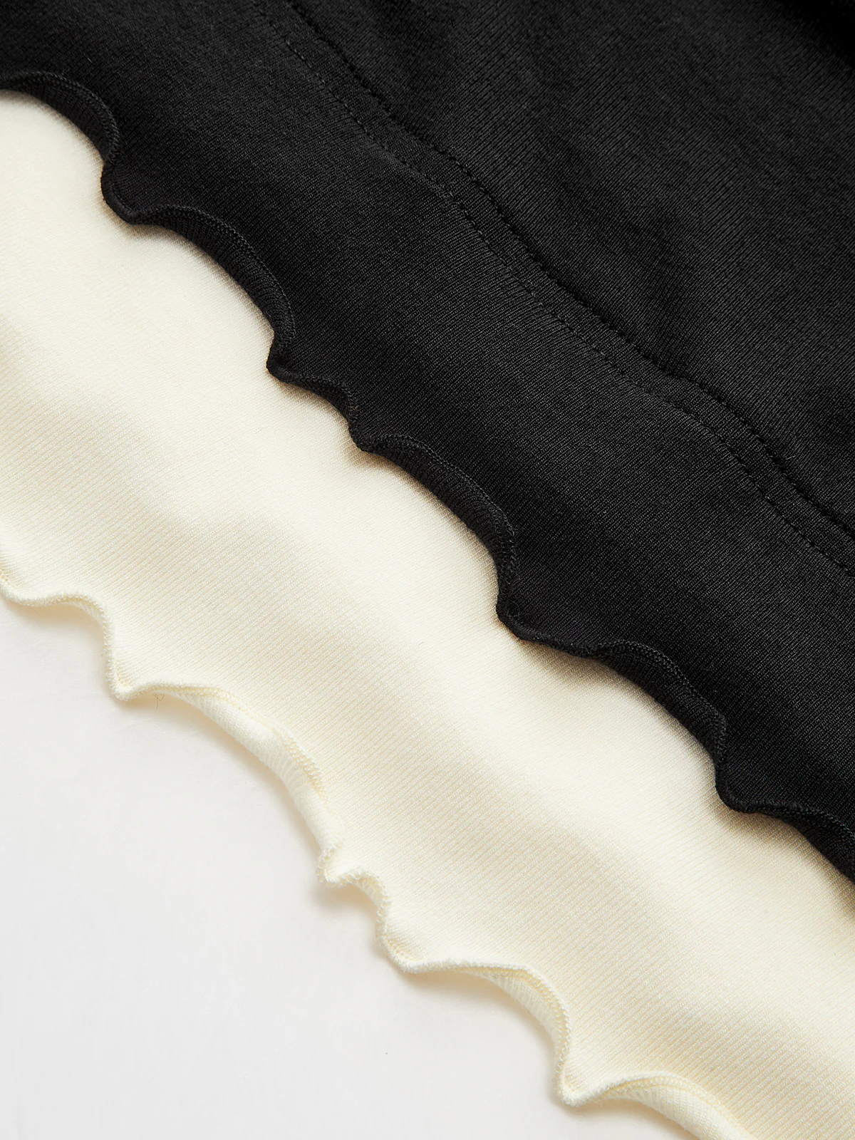 Contrast Ruffle Asymmetric Ruched Top - Wholesalesil