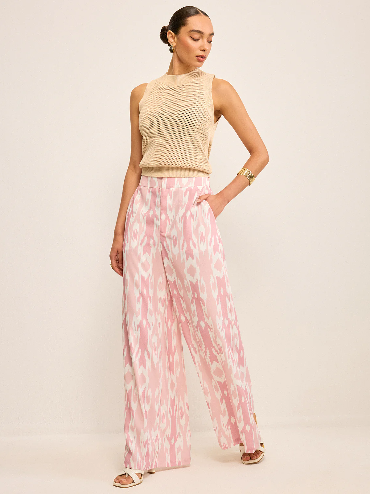 Boho Linen-Look Wide-Leg Pants - Wholesalesil