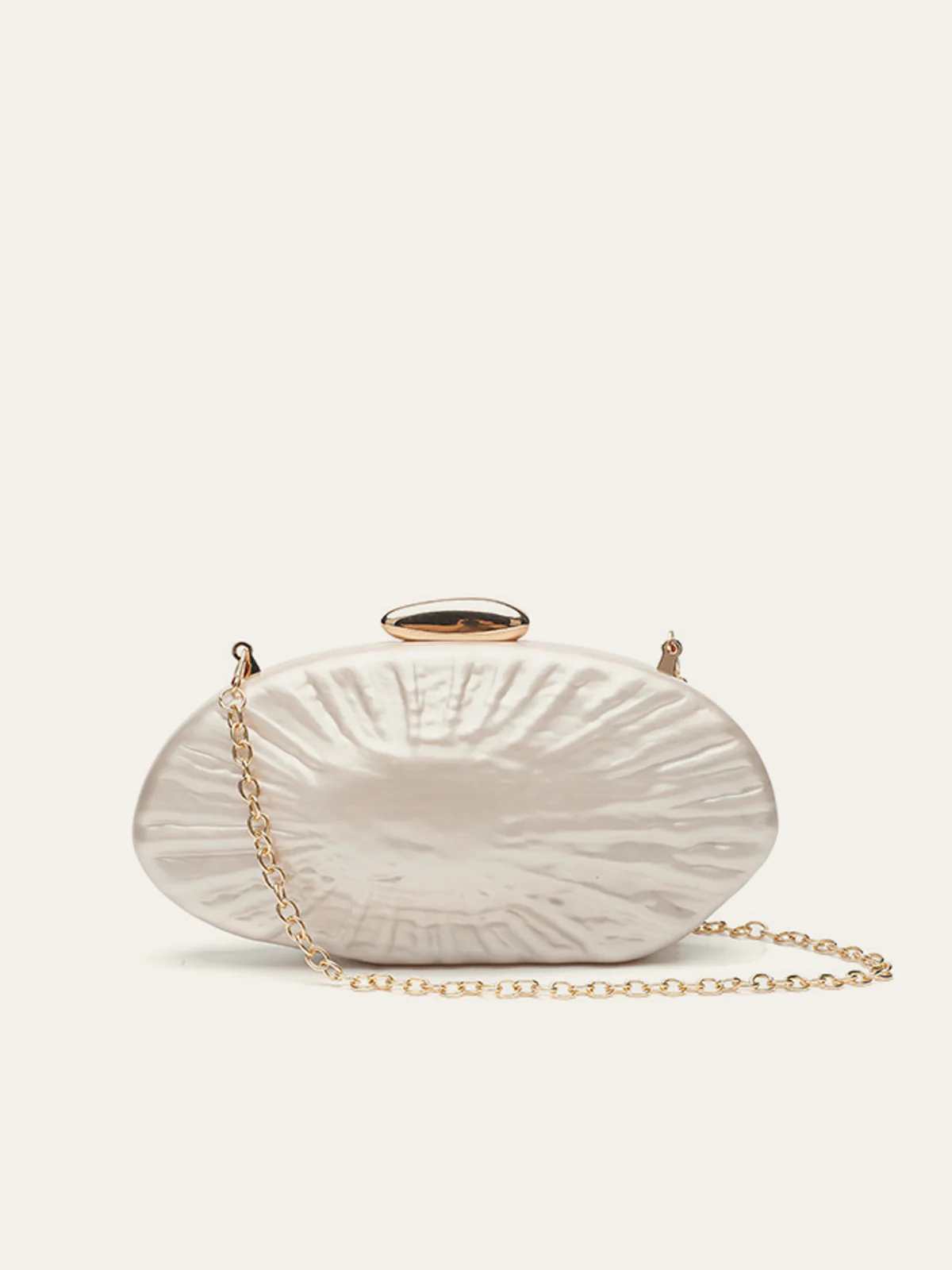Pearl Texture Clutch With Gold Chain - Wholesalesil
