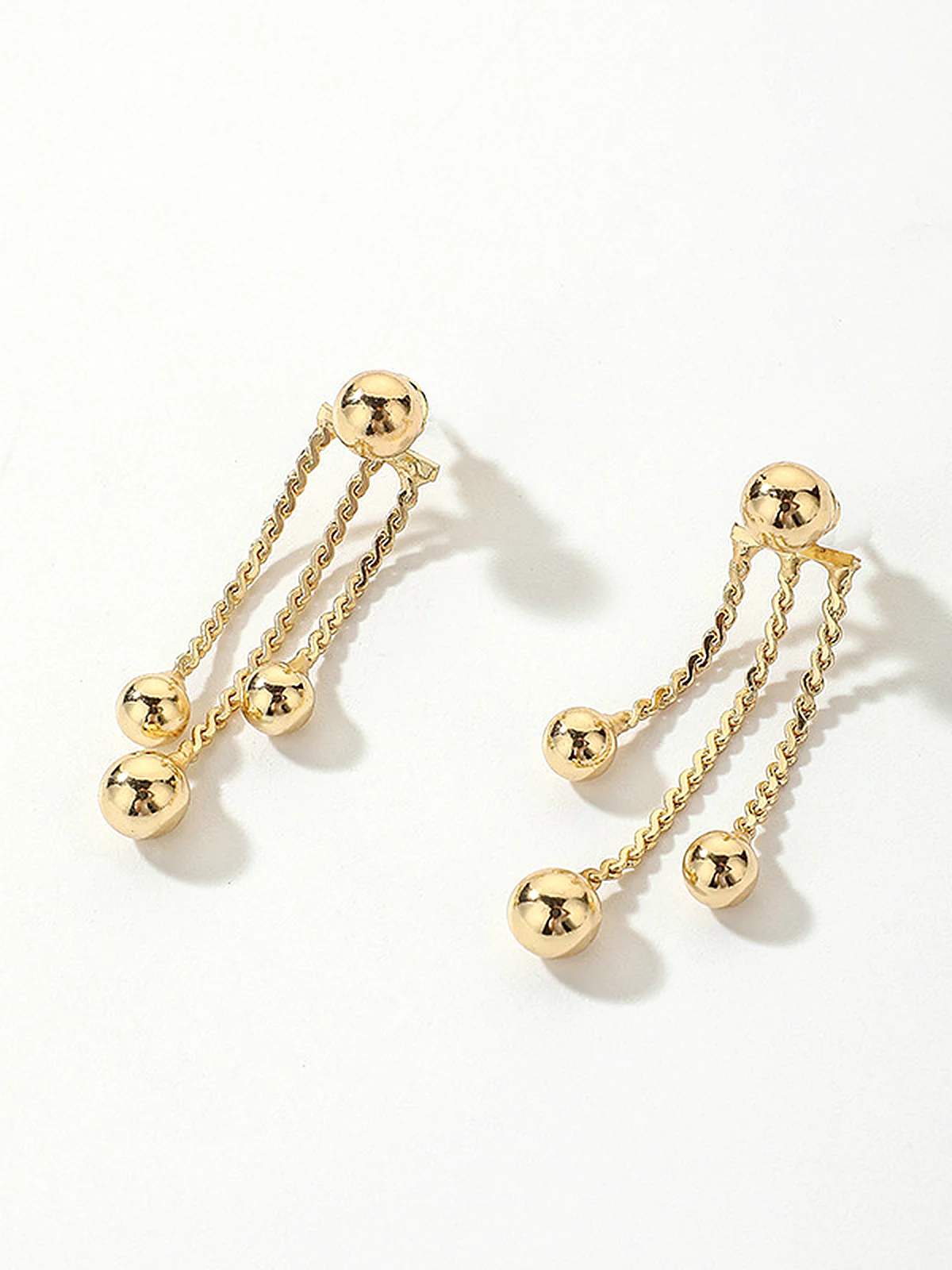 Golden Dangle Earrings - Wholesalesil