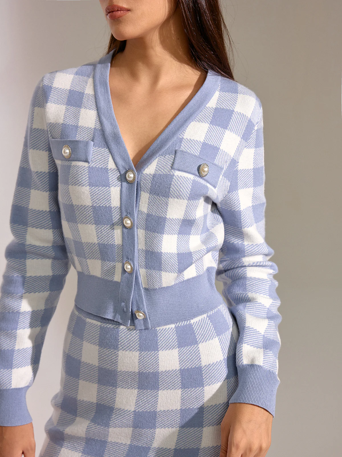 Vintage Plaid Wool Blend Cardigan - Wholesalesil