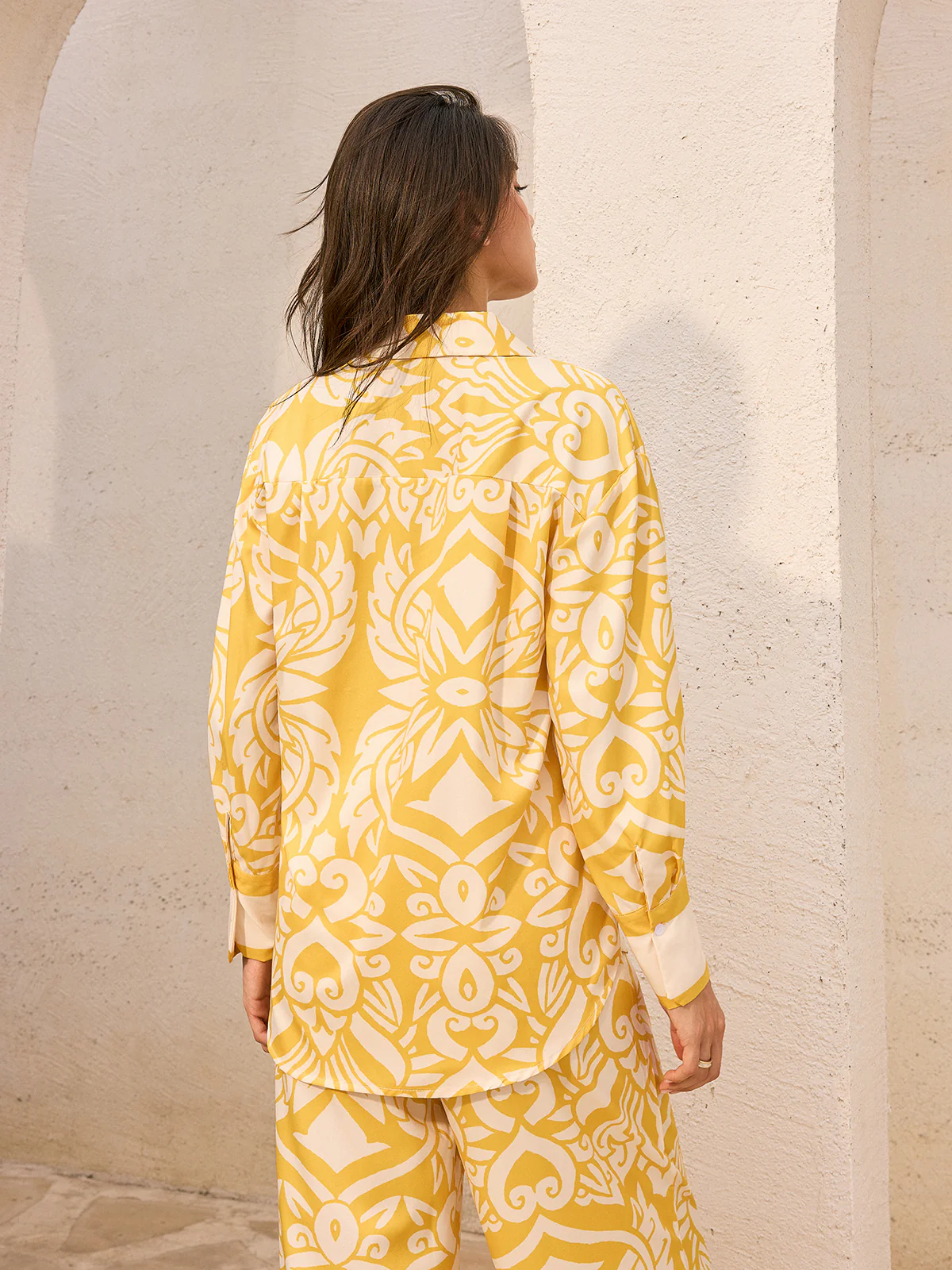 Oversized Patterned Shirt - Wholesalesil