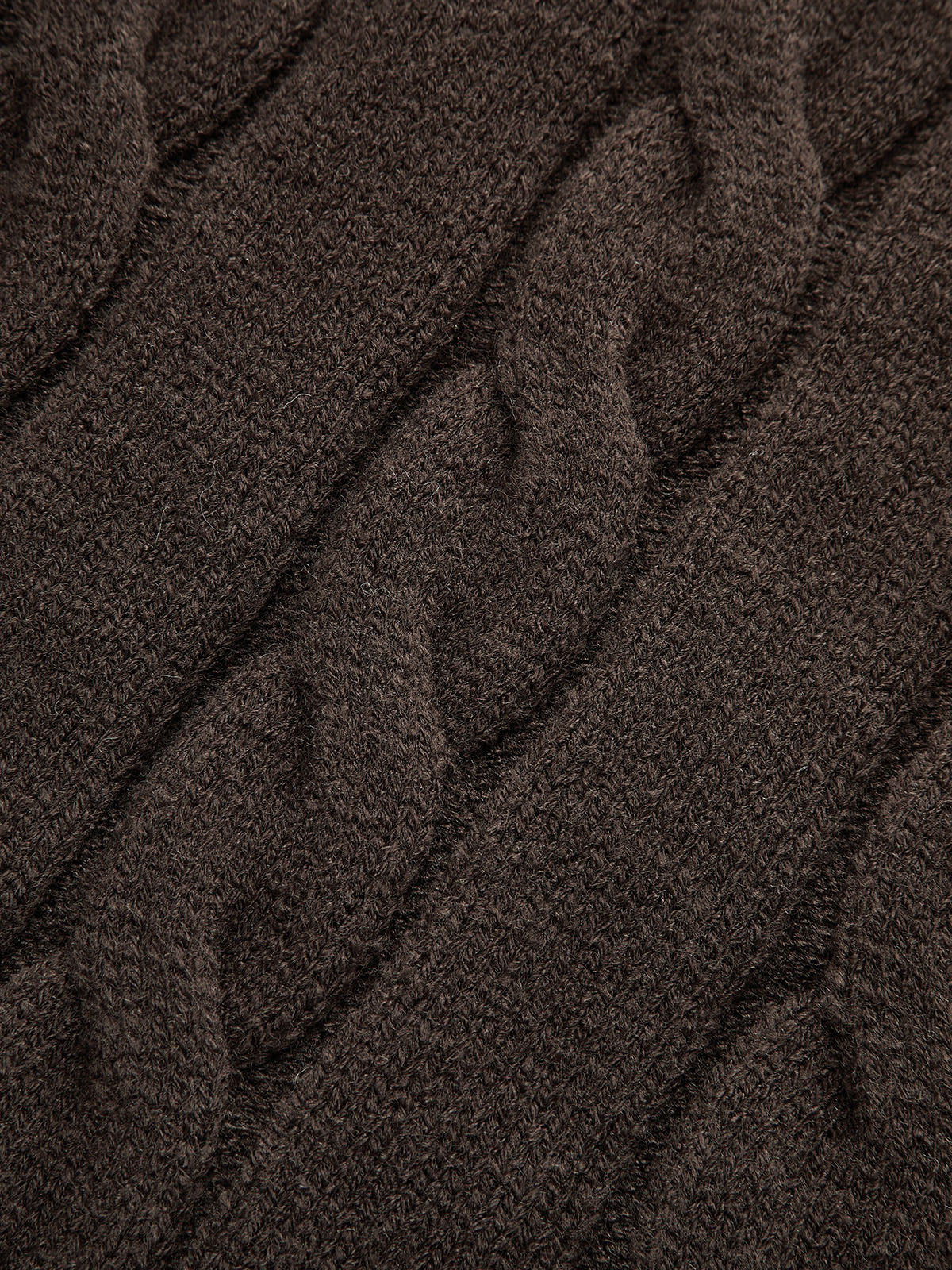 Cable Knit Round Neck Cardigan - Wholesalesil