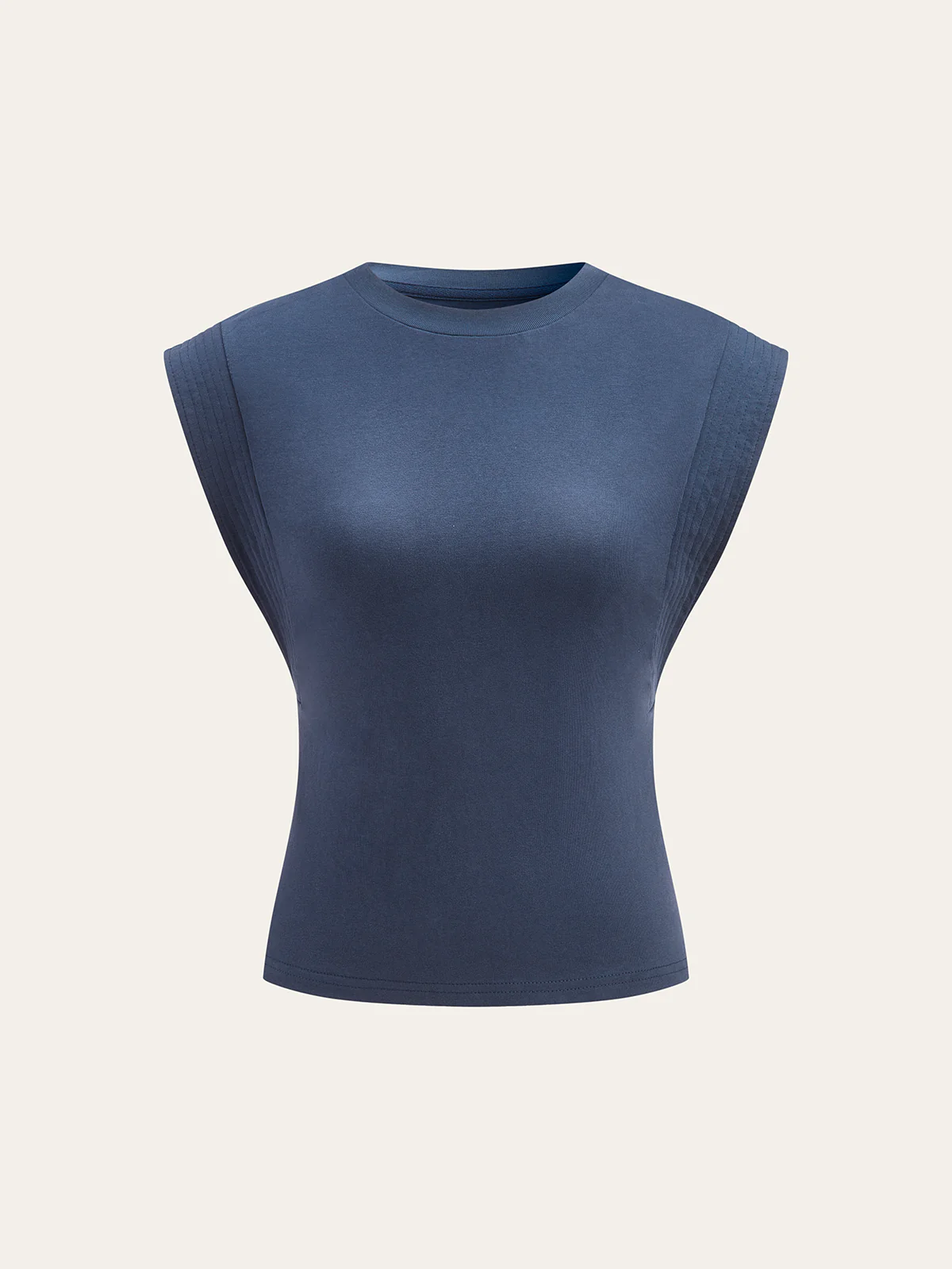 Cotton Crew Neck Sleeveless Top - Wholesalesil