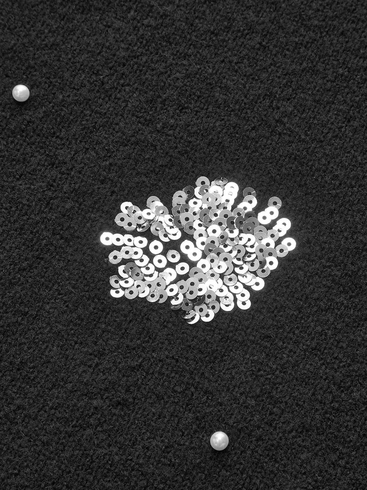 Sequin Floral & Pearl Accent Sweater - Wholesalesil