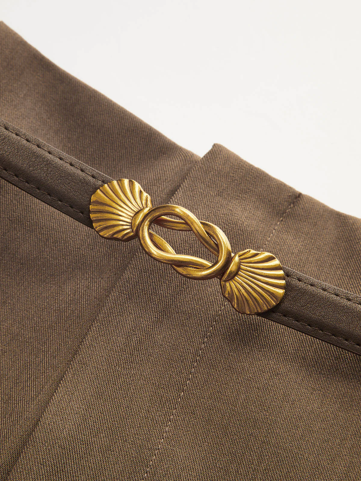 Belted Casual Mid-Waisted Pleated Pants - Wholesalesil