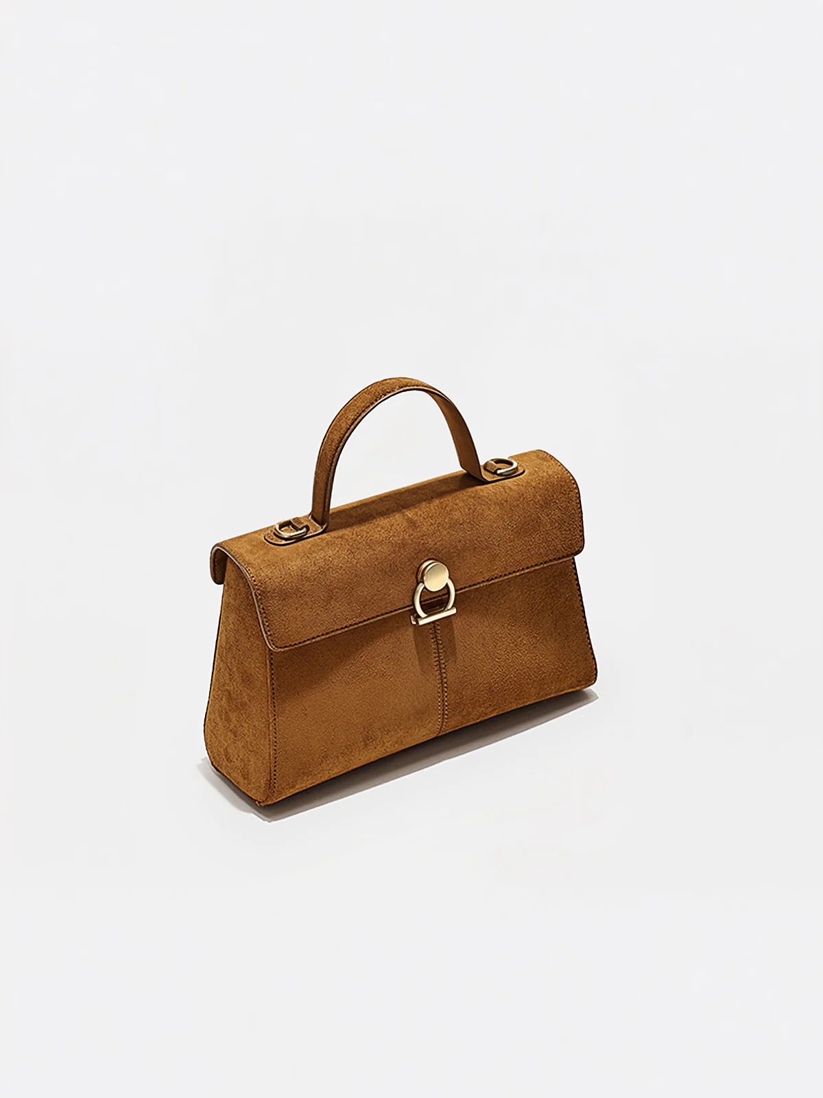 Suede Effect Top-Handle Bag - Wholesalesil