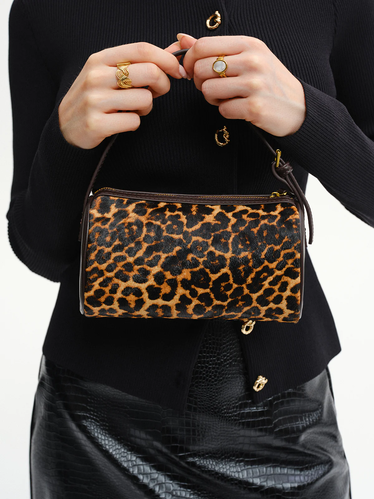 Leopard Print Barrel Bag - Wholesalesil