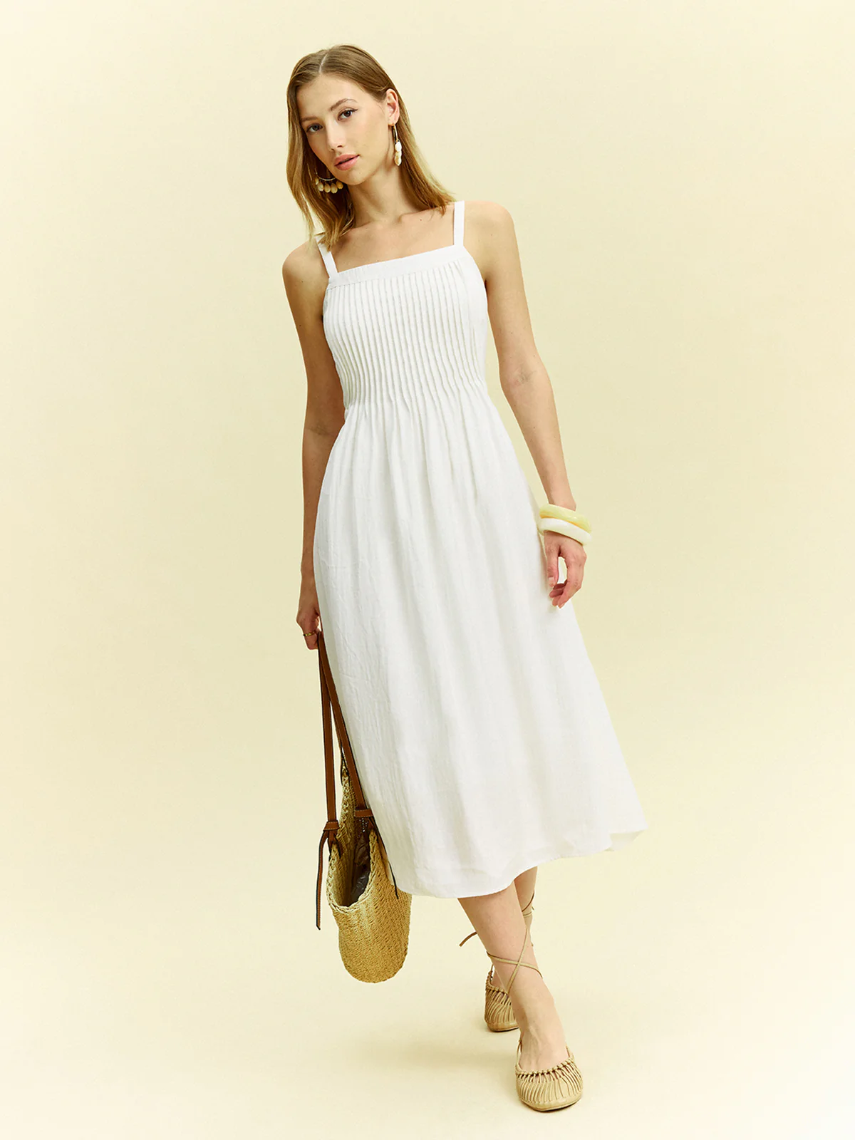 Pleated Midi Dress - Wholesalesil