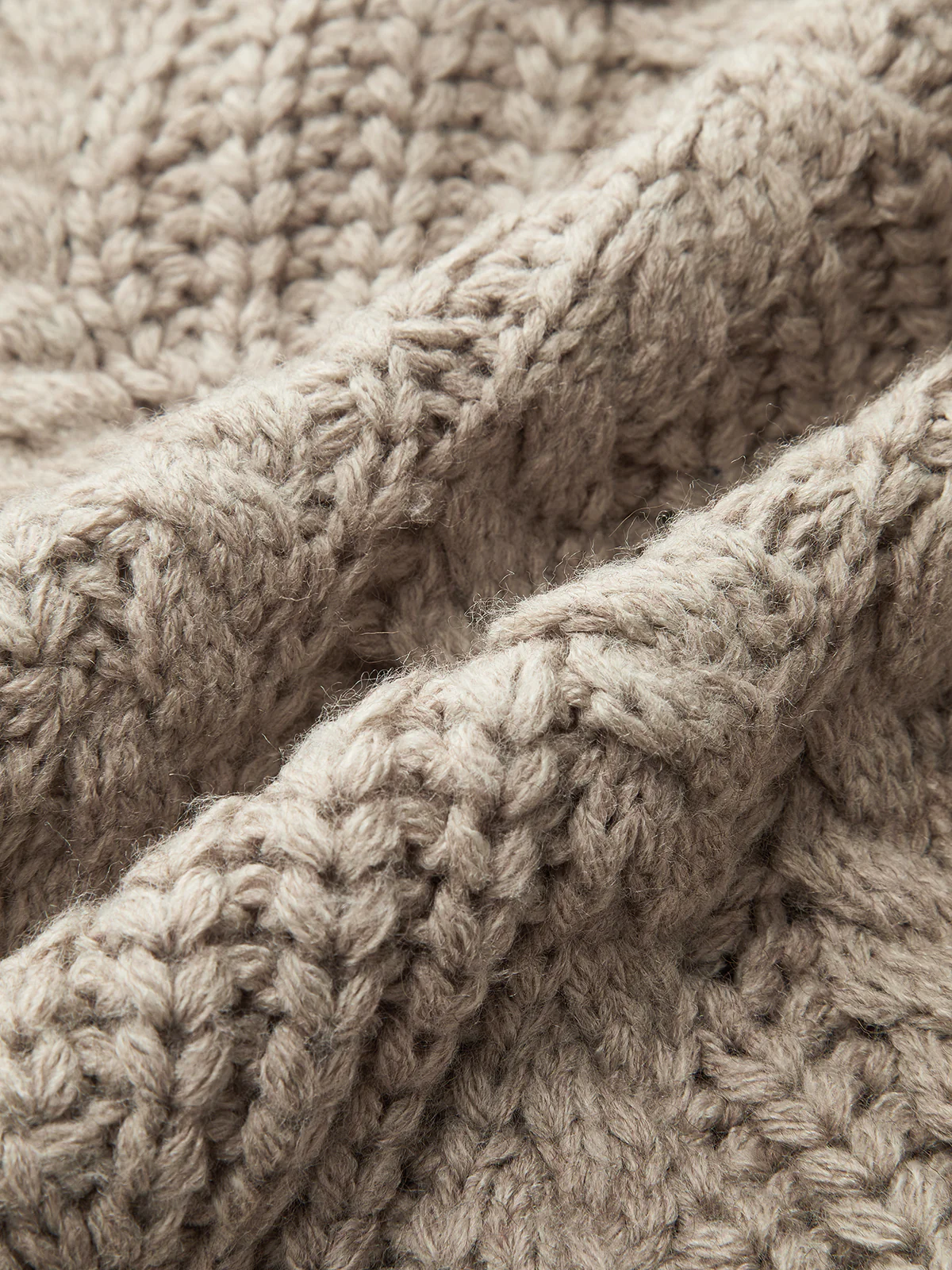 Wool Blend Cable Knit Cardigan - Wholesalesil