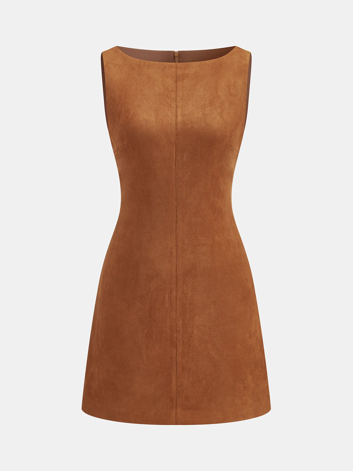 Faux Suede Sleeveless Mini Dress - Wholesalesil
