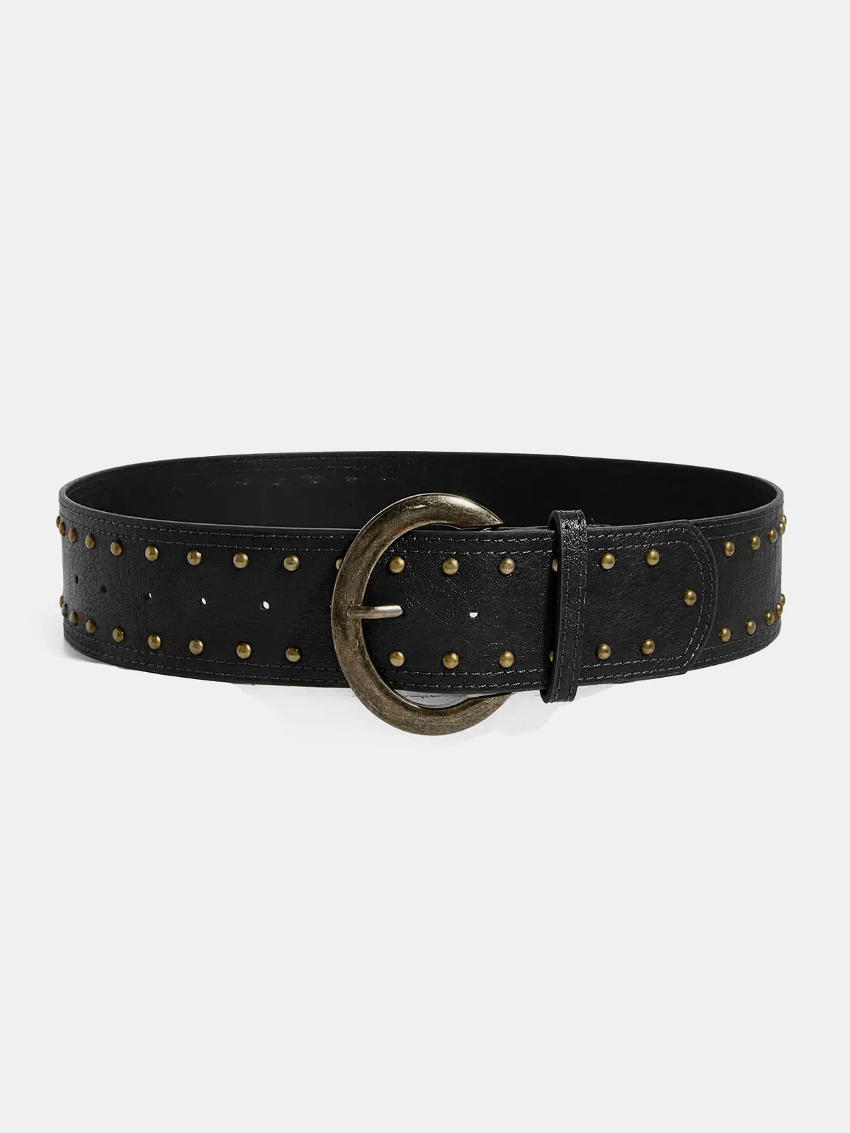Studded Detail Wide Belt - Wholesalesil