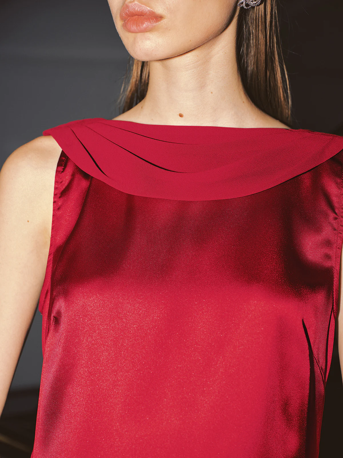 Cowl Neck Backless Satin Mini Dress - Wholesalesil