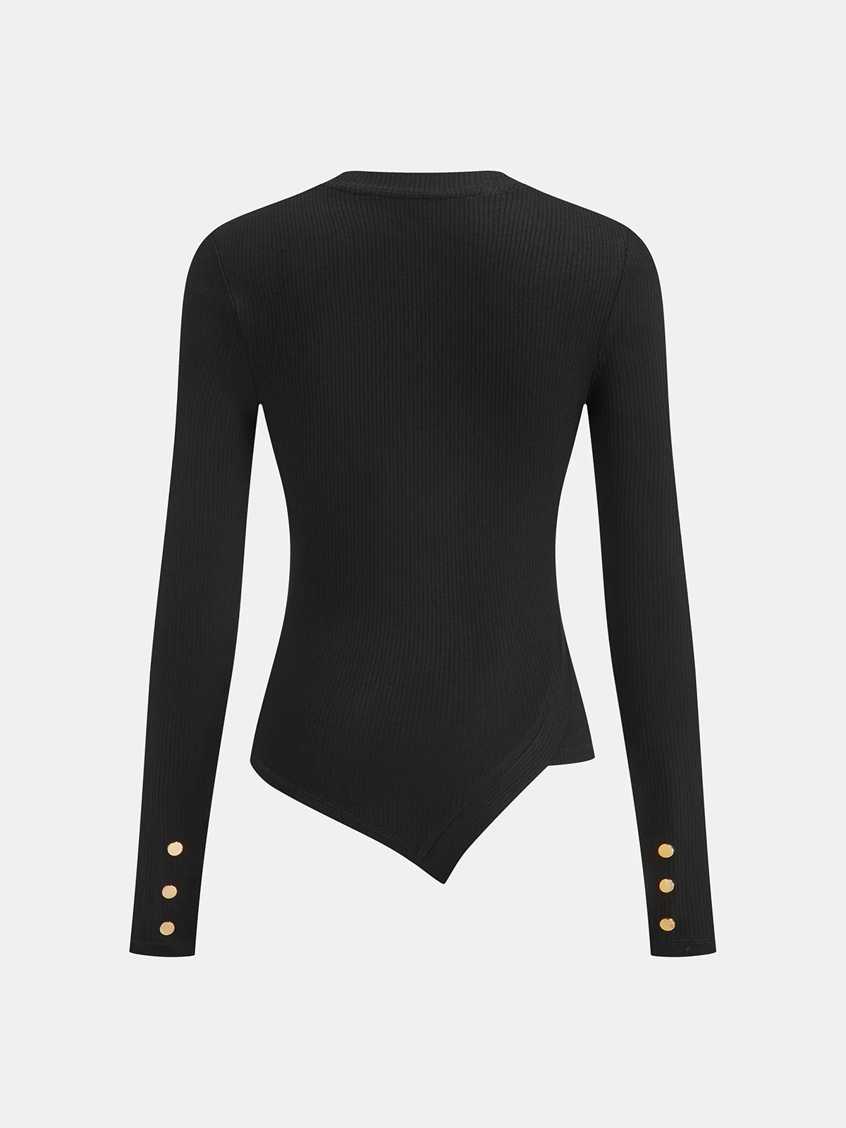 Asymmetric Ribbed Knit Top - Wholesalesil