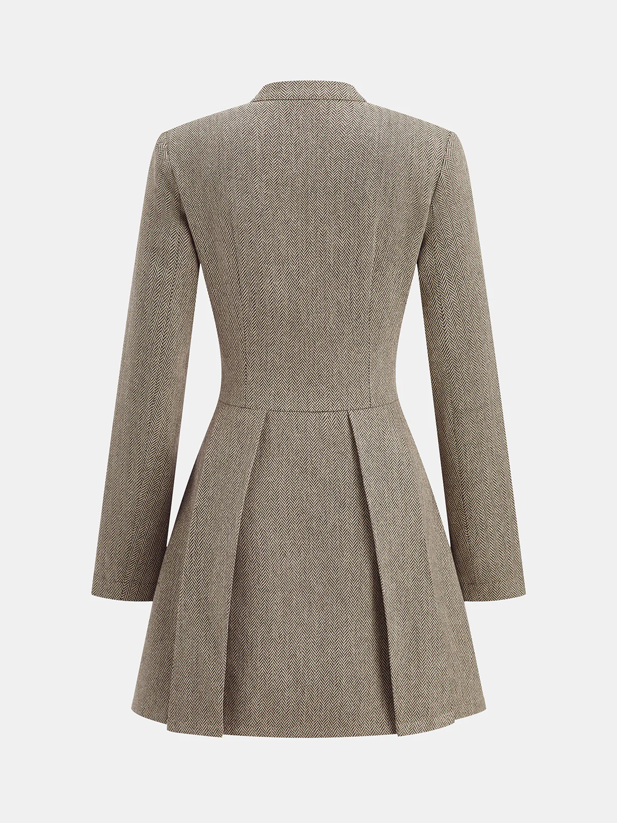 Snap Button Plaid Pleated Mini Dress - Wholesalesil