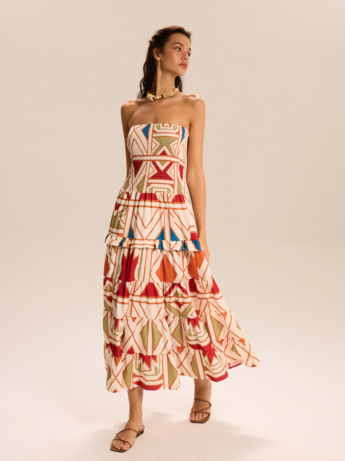 Color-Block Strapless Tiered Maxi Dress - Wholesalesil