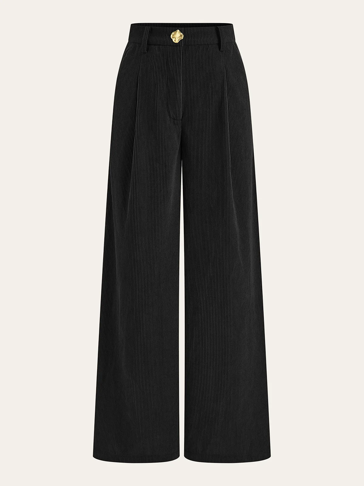 Corduroy Wide-Leg Pleated Pants - Wholesalesil